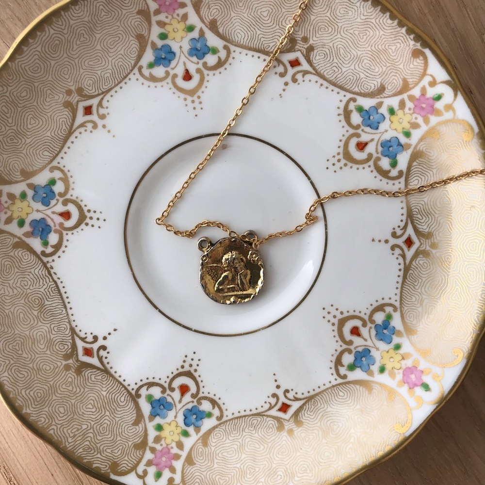 Angel Pendant Medal Gold Angel Pendant Charm ✨
